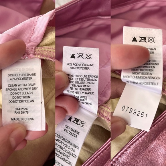 NWOT Rachel Zoe Metallic Faux Leather Pants 4 Pink - Picture 9 of 13